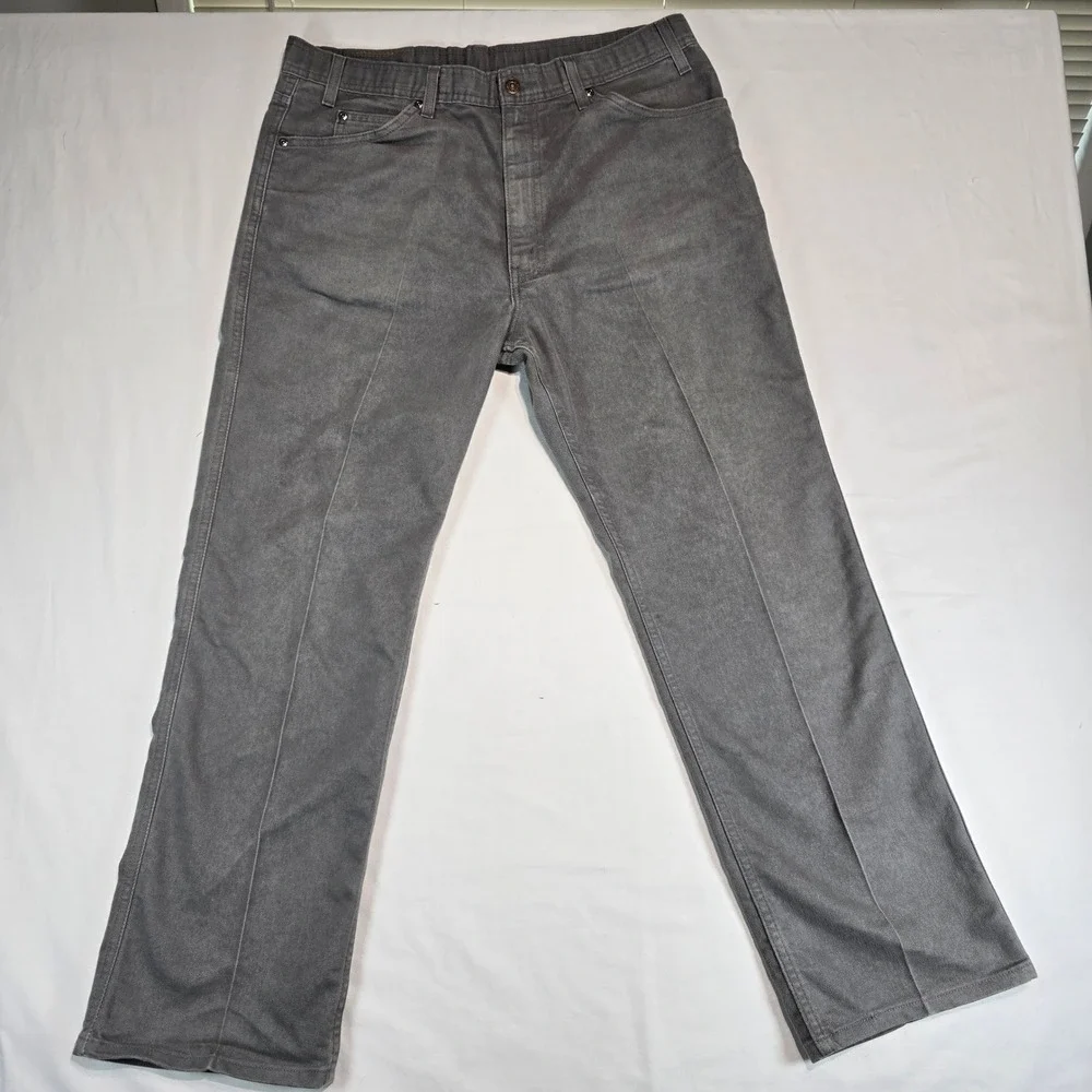 Vintage‎ Levis Action Slacks Mens 38x29 Gray Twill Orange Tab Trousers 0501-0873